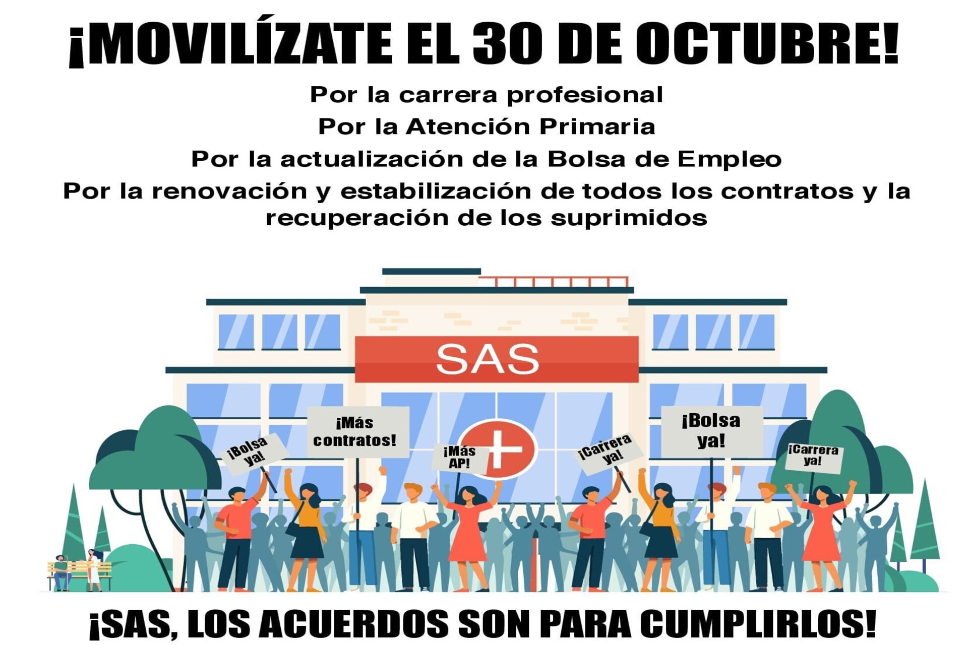 Continúan las movilizaciones, mañana 30 de octubre, haciendo hincapié en el último despropósito de la Consejería de Salud con el CRP