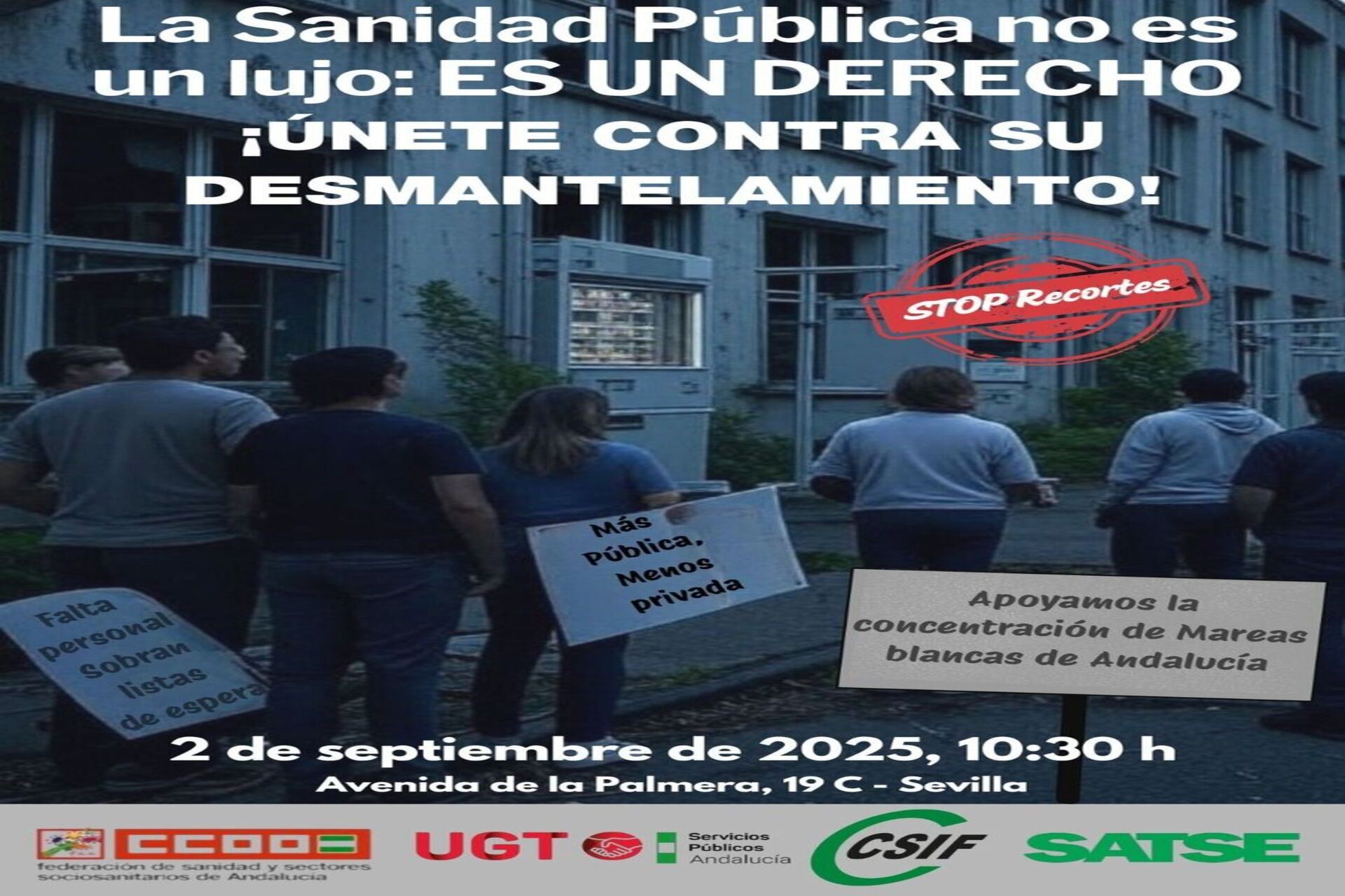 Más de 5.000 personas se movilizan en Sevilla contra los destrozos que está sufriendo la sanidad pública andaluza.